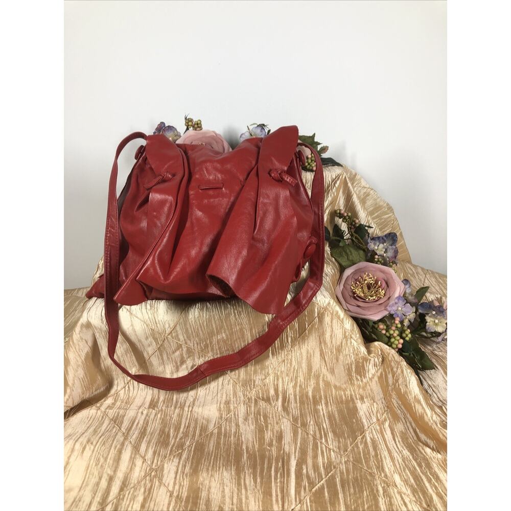 Chanta Women‎ Fancy Red Genuine Leather Crossbody Messenger Handbag Whimsigoth